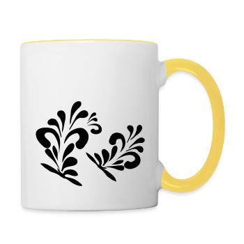 Bembel Schwung Frankfurt - Tasse zweifarbig - Weiß/Gelb - Rechts