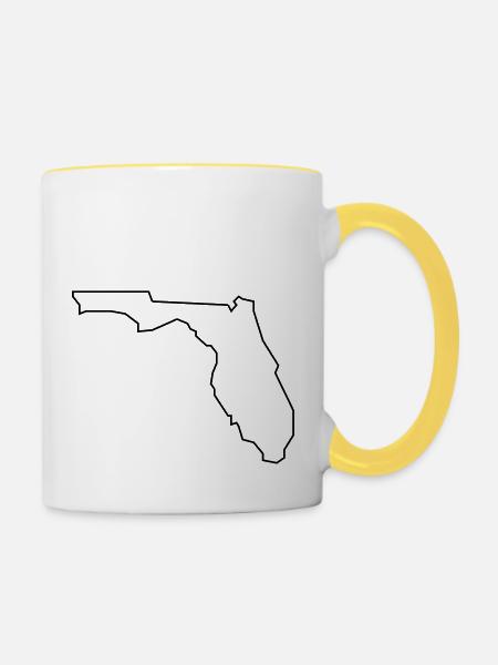 Florida - Tasse zweifarbig - Weiß/Gelb