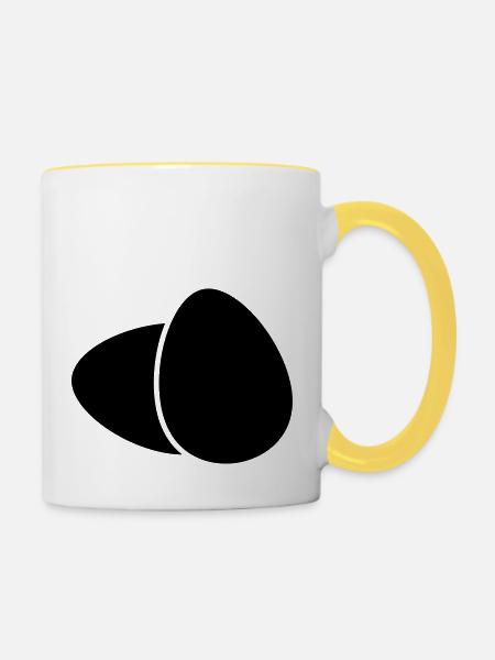 2 Eier - Tasse zweifarbig - Weiß/Gelb