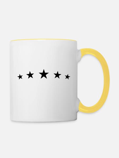 stern bogen - Tasse zweifarbig - Weiß/Gelb