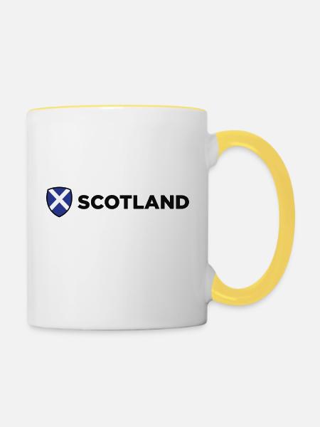 Nationalflagge von Schottland - Tasse zweifarbig - Weiß/Gelb