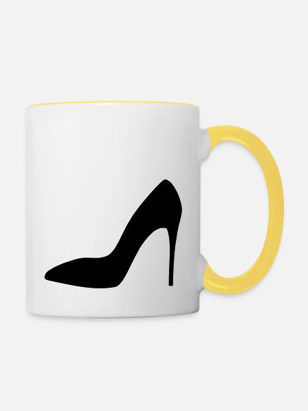 High Heels & Stilettos - Tasse zweifarbig - Weiß/Gelb