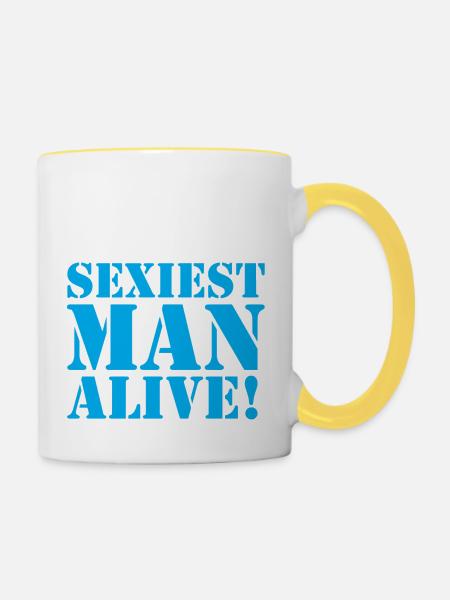 sexiest man alive - Tasse zweifarbig - Weiß/Gelb