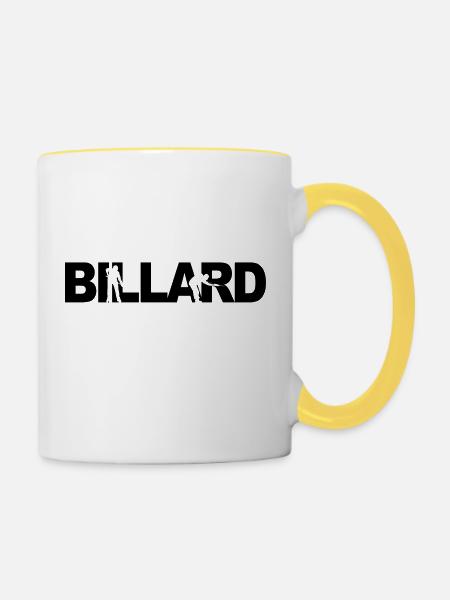 Billard - Tasse zweifarbig - Weiß/Gelb