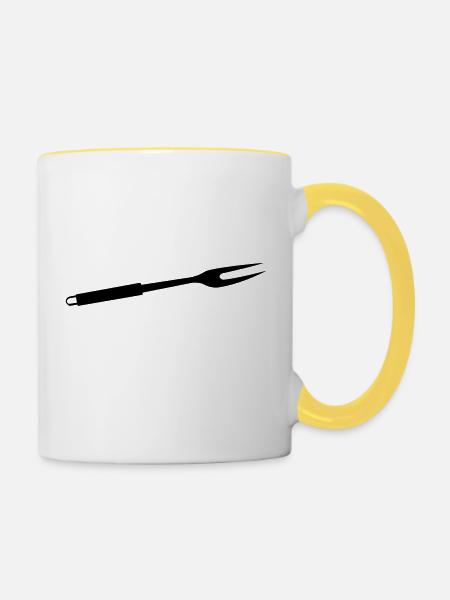 GRILLGABEL Grillbesteck - Tasse zweifarbig - Weiß/Gelb