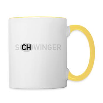 Schwinger Schweiz - Tasse zweifarbig - Weiß/Gelb - Rechts