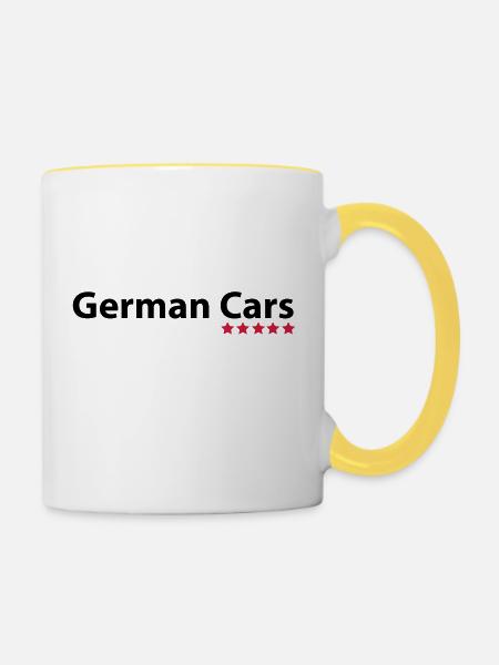 German Cars - Tasse zweifarbig - Weiß/Gelb