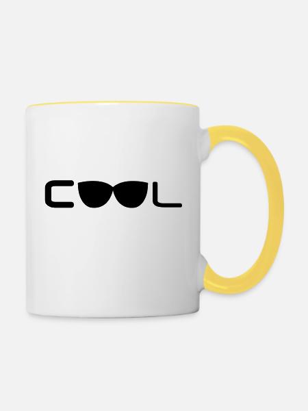 cool - Tasse zweifarbig - Weiß/Gelb