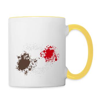 Brown-White-Red - Contrasting Mug - white/yellow - Right