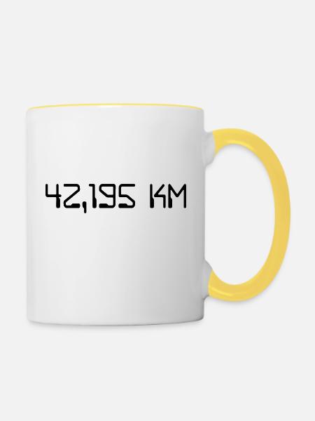 Marathon - Tasse zweifarbig - Weiß/Gelb