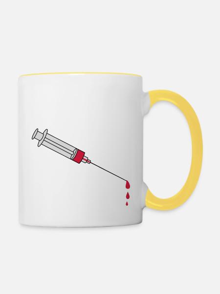 Blood Syringe - Tasse zweifarbig - Weiß/Gelb