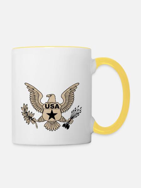 usa Armee 2 - Tasse zweifarbig - Weiß/Gelb