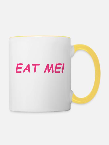 Eat Me - Tasse zweifarbig - Weiß/Gelb