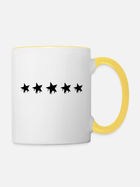 Graffiti Stars - Tasse zweifarbig - Weiß/Gelb