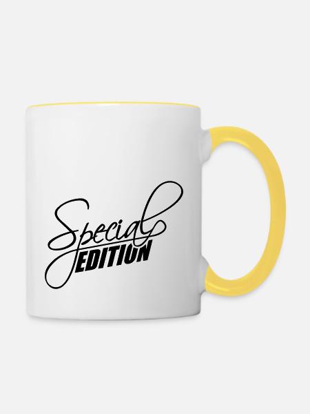 Special Edition Design - Tasse zweifarbig - Weiß/Gelb
