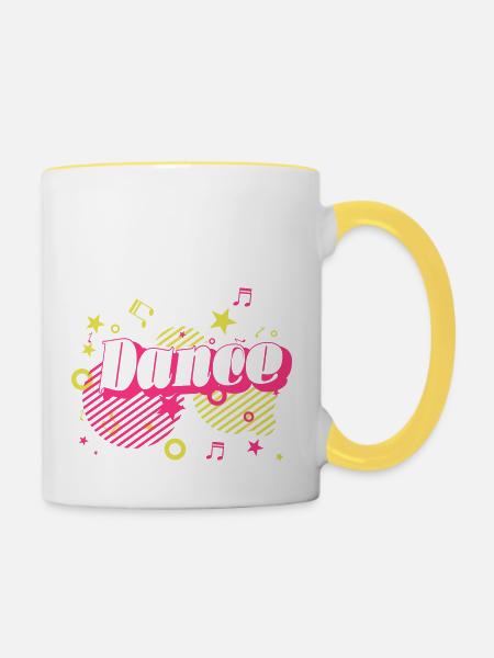 dance crazy - Tasse zweifarbig - Weiß/Gelb