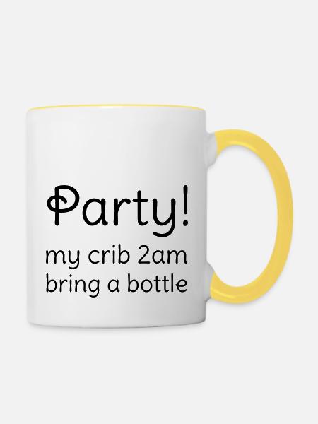 Party - Tasse zweifarbig - Weiß/Gelb