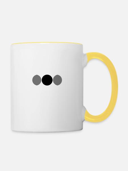 phasen nacht symbol mond halbmond vollmond sichelm - Tasse zweifarbig - Weiß/Gelb
