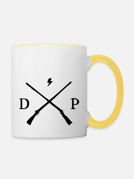 Hipster Logo - Tasse zweifarbig - Weiß/Gelb