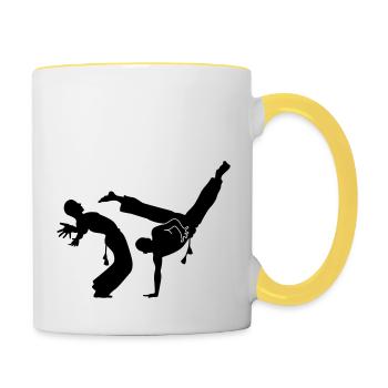 capoeira - Tasse zweifarbig - Weiß/Gelb - Rechts