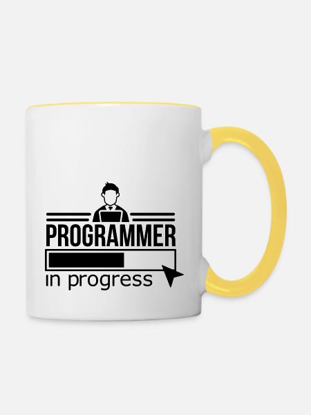 Programmierer - Tasse zweifarbig - Weiß/Gelb