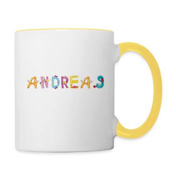 Andreas - Tasse zweifarbig - Weiß/Gelb - Rechts