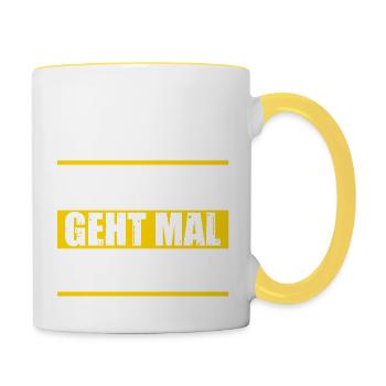 Bier - Nüchtern geht nicht - Tasse zweifarbig - Weiß/Gelb - Rechts
