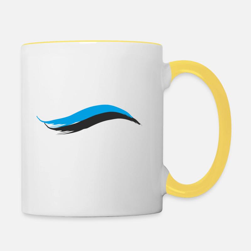 DRAPEAU NATIONAL DES ESTLANDS - Mug contrasté - blanc/jaune