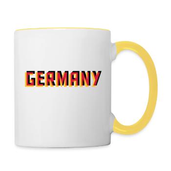 Germany Germany 3D effect colors black red G - Contrasting Mug - white/yellow - Right