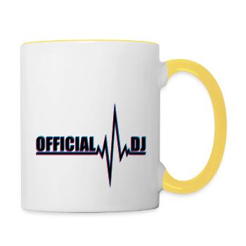DJ officiel de Puls - Mug contrasté - blanc/jaune - Droite