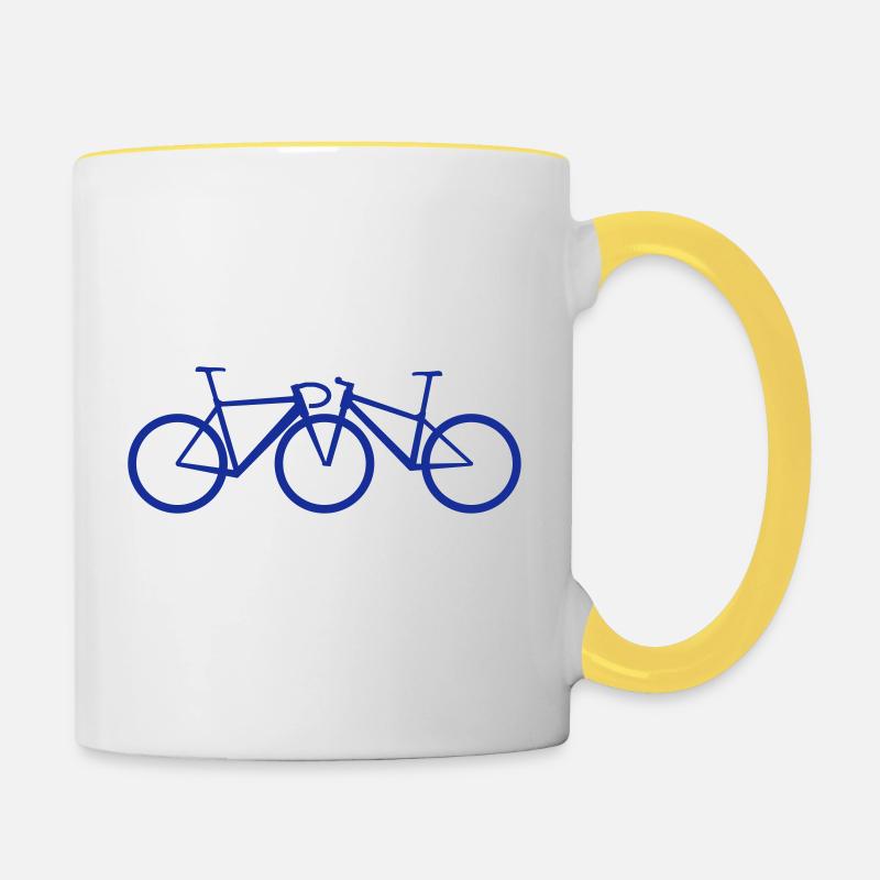 Road bike & MTB massive - Contrasting Mug - white/yellow