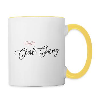 Crazy Girl Gang - Contrasting Mug - white/yellow - Right