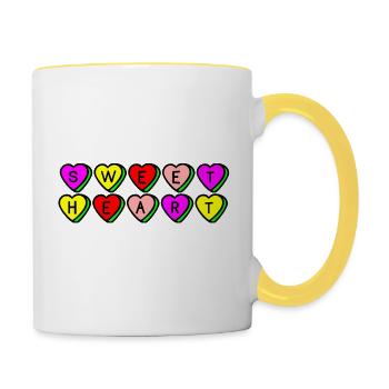 Mon petit cœur - Mug contrasté - blanc/jaune - Droite