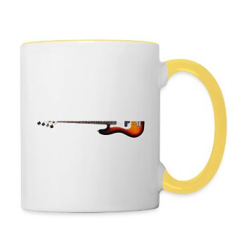Gitarre Natur - Tasse zweifarbig - Weiß/Gelb - Rechts