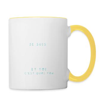 Tailleur de pierre - Mug contrasté - blanc/jaune - Droite