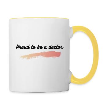 Proud to be doctor - Mug contrasté - blanc/jaune - Droite