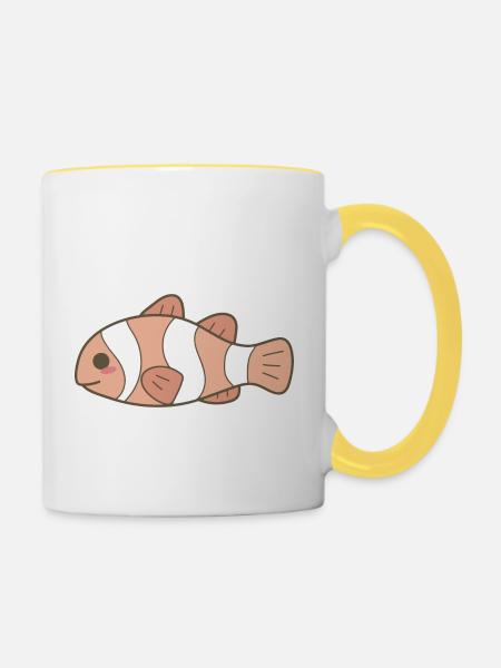 Clownfisch - Tasse zweifarbig - Weiß/Gelb
