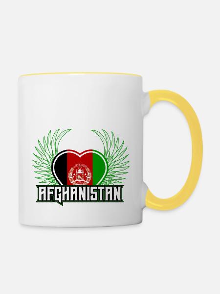 Afghanistan - Tasse zweifarbig - Weiß/Gelb