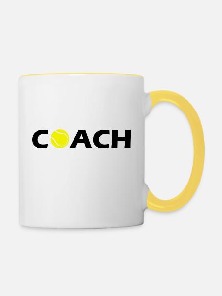 tennis coach - Tasse zweifarbig - Weiß/Gelb