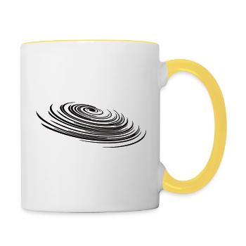 Spiral Geometry - Spiral Galaxy Circular - Contrasting Mug - white/yellow - Right