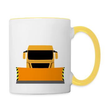 LKW - Tasse zweifarbig - Weiß/Gelb - Rechts