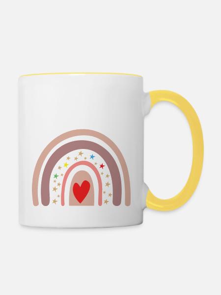 Rainbow - Tasse zweifarbig - Weiß/Gelb