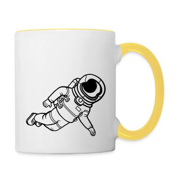 Astronaut Space Weightless - Contrasting Mug - white/yellow - Right