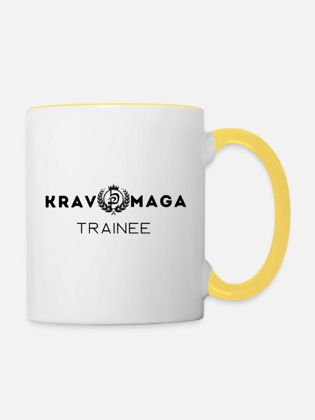 Krav Maga Trainee - Tasse zweifarbig - Weiß/Gelb
