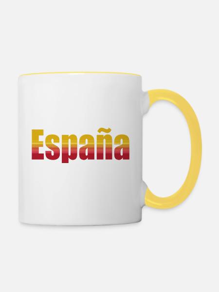 Spanien Weltmeisterschaft - Tasse zweifarbig - Weiß/Gelb