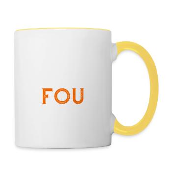 j'suis pas fou c'est toi qui ne comprends rien - Mug contrasté - blanc/jaune - Droite