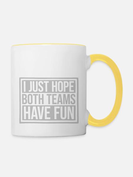 Both Teams Have Fun - Tasse zweifarbig - Weiß/Gelb