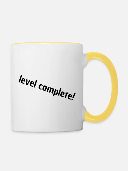 level complete - Tasse zweifarbig - Weiß/Gelb