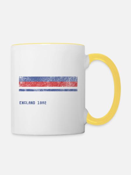 England 1982 - Tasse zweifarbig - Weiß/Gelb