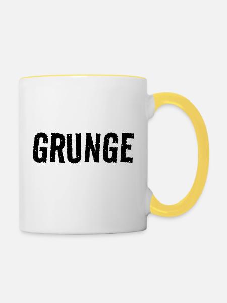 Grunge - Tasse zweifarbig - Weiß/Gelb